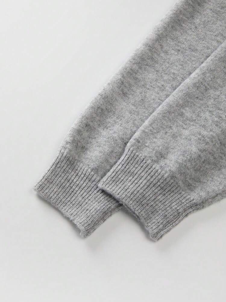 Neue Herbst-Strickjacke mit rundem Ausschnitt und Knopfleiste, langärmelig, in Unifarbe. Sanft, elegant, romantisch, lässig, bequem, modisch, minimalistisch und vielseitig einsetzbar. Geeignet für Ausflüge, den Arbeitsweg und verschiedene Anlässe. Diese Pullover und Strickjacke ist eine ideale Wahl für den Frühling für Damen. - Hellgrau - Übersicht 8