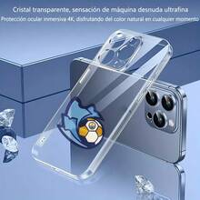 Carcasa de teléfono impreso transparente de moda Cubierta de teléfono transparente con diseño de balón de fútbol y escudo azul para iPhone 14 Pro Max en color gris claro ideal para amantes del deporte y viajes Para apple, teléfonos - transparente - Ver 3