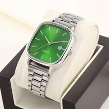 Couple's Watch Set With Calendar Function, Adjustable Strap, Fashionable Casual Quartz Watch, Suitable For Men And Women, Perfect For Daily Wear And Matching Outfits, Ideal Gift (Gift Box Not Included) - 銀色 - 查看 2