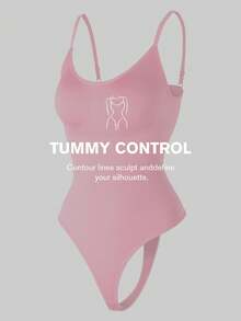 1pc Women Seamless Shapewear Bodysuit, Thong Bottom, Slimming Shaping Bodysuit, Tummy Control Bodysuit, Shapewear, Waist Trainer - Baby Pink - View 8