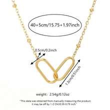 1件简约优雅交叉回形针珍珠项链，时尚别致的女士颈链。休闲饰品，适合日常佩戴，完美礼物之选。 - 金色 - 查看 11