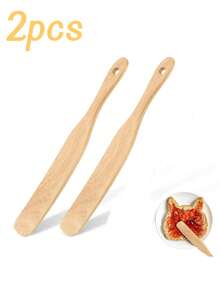 1 cái Spurtle gỗ tếch cao cấp - Thiết kế hẹp để làm bột chua, trộn và chạm vào đáy lọ, chắc chắn, dụng cụ nhà bếp cho đồ nấu nướng chống dính - Không cần pin - Nhiều màu - Xem 12