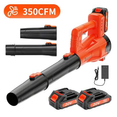 Leaf Blower Cordless, 1200W Brushless Electric Leaf Blower With Battery,Wind Speed 150mi²/H,:Air Volume 350cfm,Wind Force 750g=1.65lbs,6 Speed Powerful Leaf Blowers For Garden, Patio, Lawn Care