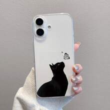 Una funda de teléfono transparente y duradera con diseño de gato y mariposa, una funda de protección creativa personalizada y elegante, a prueba de golpes y anti-caídas, hecha de TPU suave de alta calidad, que proporciona protección integral, con funciones de resistencia a impactos y caídas, adecuada para  17/17 Pro/17 Pro Max/17 Air/ 16/16 Pro/16 Pro Max/16 Plus/ 15/15 Pro Max/15 Pro/15 Plus/ 14/14 Pro/14 Plus/14 Pro Max/ 13/13 Pro/13 Pro Max/12/12 Pro/12 Pro Max/11/11 Pro/11 Pro Max/XR/X/XS/XS Max. Es el regalo de cumpleaños perfecto para novias, novios, esposos, esposas, amigos o para uno mismo, innovador y a la moda, adecuado tanto para hombres como para mujeres.El regalo ideal para una fiesta. - Transparente 1852 - Ver 9