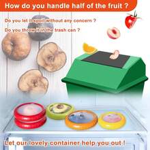 Juego de 4 piezas de contenedores herméticos para almacenamiento de frutas y verduras con tapas, organizador reutilizable para refrigerador para aguacate, tomate y frutas, accesorio de cocina a prueba de óxido para mantener la frescura de los productos por talla grande tiempo - Multicolor - Ver 6
