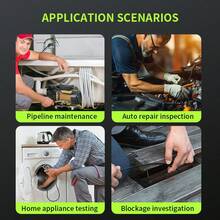 NATFIRE Industriekamera-Endoskop mit Beleuchtung, einstellbare Helligkeit, Inspektions-Boreskop, 4,3" IPS-Bildschirm, IP67 wasserdicht, 2600mAh Typ-C wiederaufladbarer Akku, 5m/16,4ft, inklusive Magnet, Haken, Seitenspiegel, runder Reflektorspiegel, flexibler Schwanenhals-Boreskop, geeignet für Rohrinspektion, Fahrzeugunterboden, industrielle Anwendungen, Kfz-Reparatur, Kfz-Diagnose, allgemeine Beobachtung, Kohlendetektion, visuelle Wartung, AC-Sonde - Verschiedenfarbig - Übersicht 8