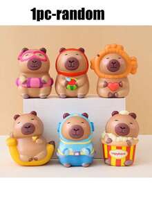 1/3件装 - 水豚派对礼物，可爱动物装饰品，课堂奖励，礼篮填充物，完美节日礼物，耐用橡胶材质，独特动物装饰品，非常适合派对礼物、节日礼物、生日礼物、情人节礼物、派对礼物 - 彩色 - 查看 12