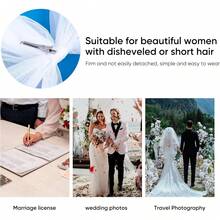 Classic Bride Bow White Tulle, Bow Veil Bridal Bachelorette Accessories, Bridal Veil Wedding Hair Clip For Women & Bridal Shower, Party Hair Bridesmaid Favors, Engagement Gifts - 1 - 查看 6