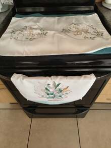 2 paños de cocina de hojas de eucalipto estilo rústico, toallas de secado de vajilla de color verde salvia, toallas de té para la cocina - verde menta - Ver 7