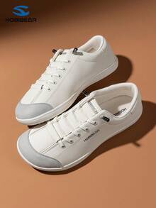 HOBIBEAR 宽鞋头极简赤足鞋，单绑带设计，男女通用，简约透气，舒适越野跑鞋，PU皮鞋面 - 淺灰色 - 查看 8