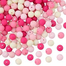 60pcs 12mm Silicone Beads For Keychain Making Mix Color Round Beads For DIY Crafts And Jewelry Making Crafts(Pink) - Multicolor - View 4