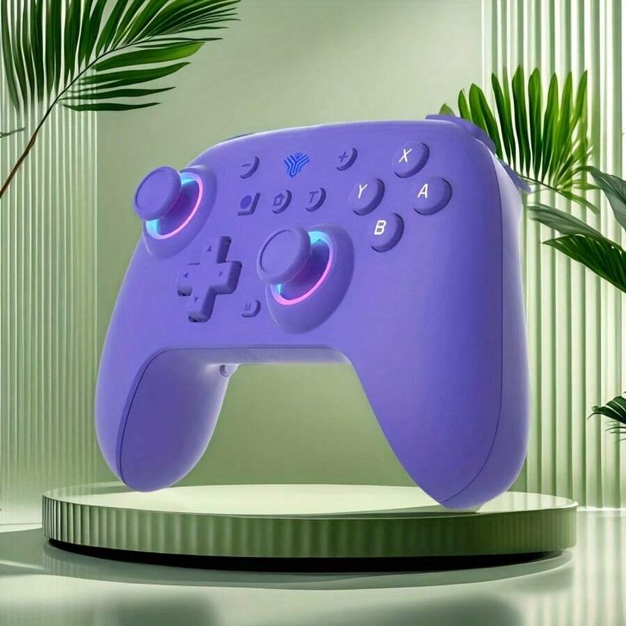 YUYIU Wireless Game Controller Compatible With Nintendo Switch, With Motion Sensing And Vibration Functions, Built-In 800mAh Battery - Violet Purple - View 1