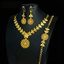 1 Set Dubai Vintage Wedding Jewelry Set 21k Gold Plated Arabic Muslim Punk Hip Hop Necklace Middle Eastern Women Jewelrys - Jewelry Set - View 9