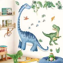 1 件恐龙树墙贴，恐龙脚印动物森林墙贴，游戏室墙面装饰 - 彩色 - 查看 7