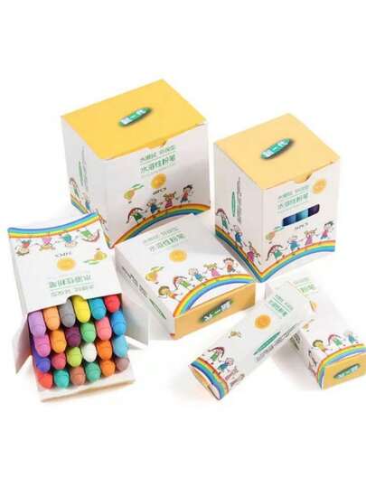 48/36/24/20支装儿童返校无尘粉笔，带粉笔架，彩色人行道粉笔，可水洗学前粉笔，适合户外艺术游戏、涂鸦绘画、黑板粉笔