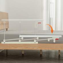 Bed Safety Rail, Folding Bed Assist Handle, Fold Down Bed Rail, Foldable Adult Safety Supported Handle For Home Care - Bạc và Trắng - Xem 4