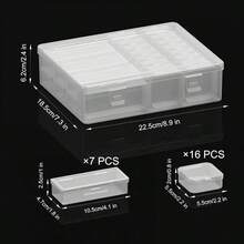 7 cajas rectangulares grandes + 16 cajas cuadradas pequeñas, Set de almacenamiento de cuentas, Contenedores de almacenamiento de cuentas rectangulares transparentes con tapas, Cajas de almacenamiento de plástico para manualidades, tornillos y piezas pequeñas - 7 grandes + 16 pequeñas - Ver 5