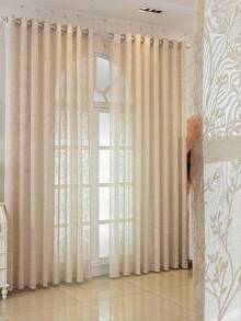 1 rèm voan đục lỗ họa tiết lá Jacquard màu be, rèm che nắng nhẹ - Phong cách Nhật Bản, rèm che nắng dạng túi thanh phù hợp cho phòng khách và phòng ngủ, cách âm và chống tia UV, rèm che nắng trang trí nhà cửa (Trọng lượng vải 190g) - Nhiều màu - Xem 9