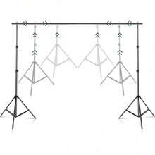 Heavy Duty Photography Studio Backdrop Stand Screen Background Support Kit+Case, 2x2M/2x3M - Black - View 3