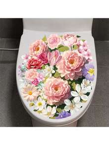 1pc Bright Flower Decorative Sticker PVC Sticker Removable Self-Adhesive Easy-Tear Sticker Home Decor To Brighten Your Life Holiday Decorations Birthday Graduation Gift - Multicolor - View 6