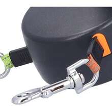 Correa Retráctil para Perros, Nylon 1 Tow 2 Correa Doble Retráctil para Perro con Linterna, Correa para Mascotas Sin Enredos de 360° 9.8 Pies para Perros de Hasta 55 Libras, Freno de Una Mano, Pausa(default) - Multicolor - Ver 9