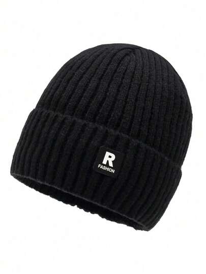 Gorro de Malha Mantenedor de Calor para Outono e Inverno, Gorro de Lã para Homens e Mulheres no Inverno, Gorro Unissex Grosso de Tricô Preto Tipo Pescador Slouchy, Gorros de Inverno, Touca Macia