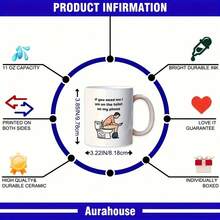 1pc "Halloween Theme Ceramic Mug" Mug, Coffee Cup, Tea Cup 11oz And 15oz "Halloween Frozen Season" Pattern, The Best Halloween Holiday Gift For Friends And Family, High Temperature Resistant, Machine - 白色 - 查看 3