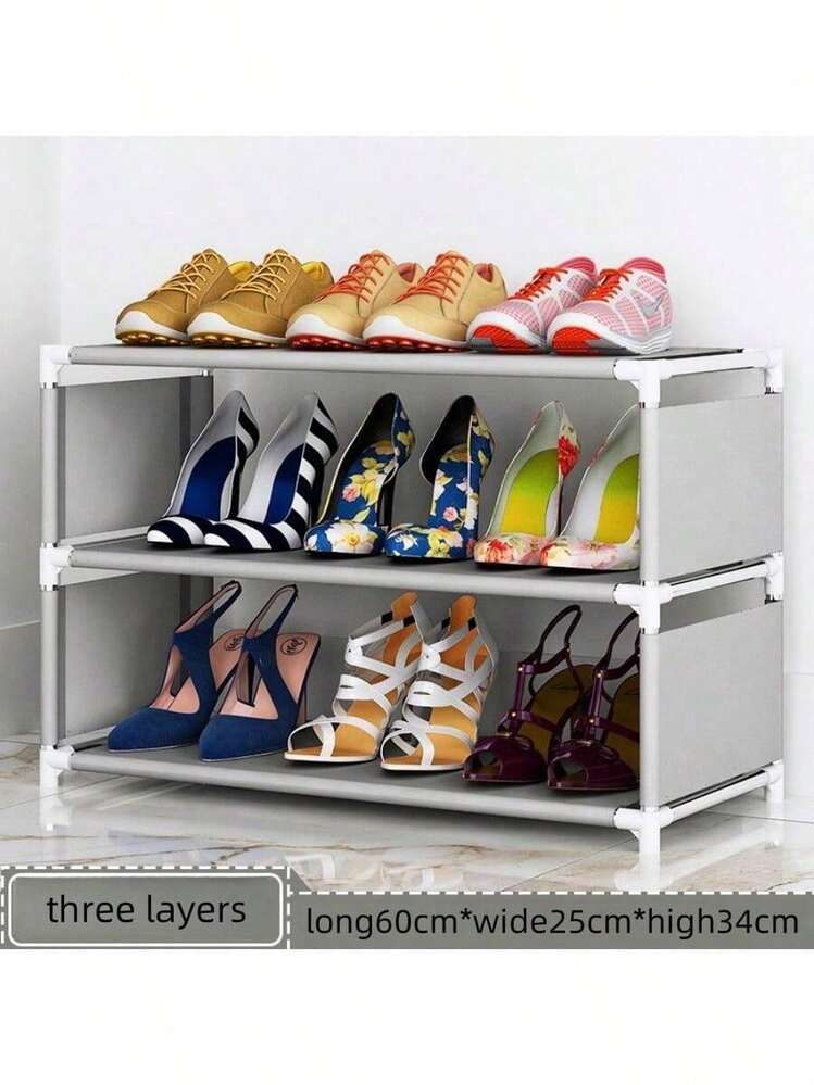1 pieza Estantería para zapatos de 3-7 niveles, de montaje multicapa, estantería de almacenamiento simple, a prueba de polvo, adecuada para la entrada del hogar, el armario de zapatos, el dormitorio, ahorro de espacio, estantería de almacenamiento económica y práctica - Multicolor - Añade 13