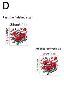 1pc Valentine's Day Heart Rose Decorative Sticker PVC Sticker Removable Self-Adhesive Easy-Tear Sticker Home Decor To Brighten Up Your Life Holiday Decor Stickers Birthday Graduation Gift - Multicolor - View 14