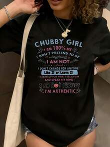 Girl Women's Plus Size T-Shirt Shirt Casual 220g Funny Oversized Graphic Short Sleeve 1 Pcs Tee Novelty Crew Neck Top 100% Polyester - màu đen - Xem 1