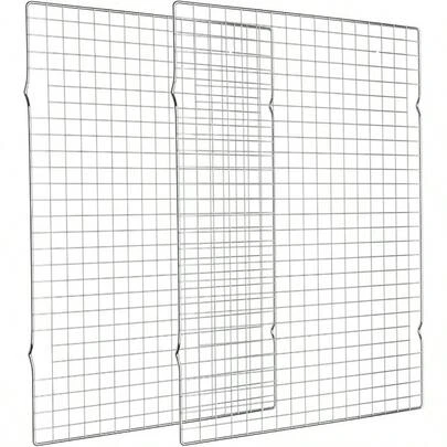 Cooling Rack For Baking 2-Pack 16x10 Inches Baking Rack Thick Wire Cookie Rack For Cooking Roasting Grilling Drying Oven  Fits Half Sheet Pan Silver