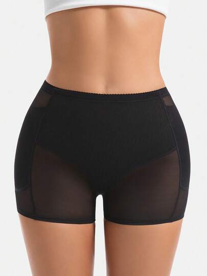 女士塑身短裤，紧身裤，带假臀垫，臀部和大腿加厚，提拉塑形腰部，高腰收腹内裤，带可拆卸泡沫垫，收腹，压缩连体衣，无痕内衣，弹性腰带，时尚紧身塑身衣