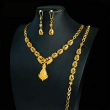 1 Set Dubai Vintage Wedding Jewelry Set 21k Gold Plated Arabic Muslim Punk Hip Hop Necklace Middle Eastern Women Jewelrys - Jewelry Set - View 8