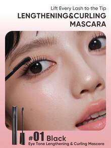 JUDYDOLL LENGTHENING & CURLING MASCARA, Lightweight, Waterproof, Smudge-Proof, Defines Lashes From Root To Tip - #01 黑色 - 查看 2