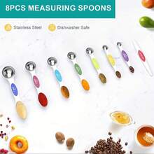 Magnetic Measuring Cup And Spoon Set With Leveler, Stainless Steel, Nesting Metal Spoons And Cups For Kitchen, Baking Supplies, Essential Kitchen Gadget Tools - 8PCS Magnetic Measuring Spoons Set With Leveler - View 7