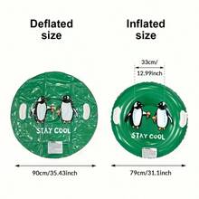 1pc Thick PVC Inflatable Snow Tube, Anti-Tipping, Outdoor Adult Thick Snow Tube, Cold-Resistant Snow Tube Mat, Green Snowman Snow Tube - Christmas Gift - Multicolor - View 5