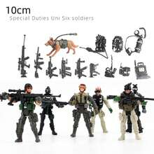 10厘米可动特种部队军事人偶套装，精英反恐特种部队，僵尸模型玩具，反恐士兵模型，可动武器，僵尸玩偶模型 - 彩色 - 查看 21