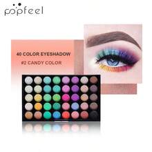 40 Colors Eyeshadow Palette With Makeup Brush, Long-Lasting Waterproof Makeup Kit With Natural & Highlighter Shades, Shimmer & Matte Shades, Earth Tones & Soft Hues, Ideal Gift For New Year, Carnival, Masquerade, Christmas - Candy Color+Brush - 查看 2