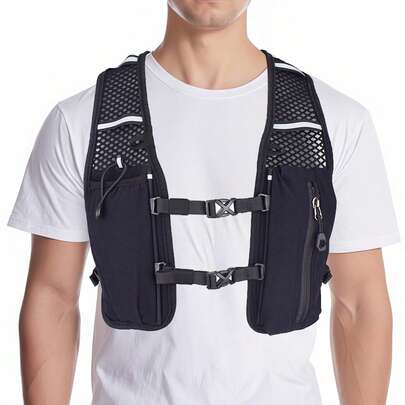 Classic Black & Gray Running Backpack, Hiking Hydration Pack