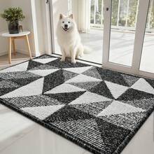 Sour Lemon Waterproof All-Season Door Mat, Low Profile Front Door Mat, Easy Clean Patio Mat, Dirt Trapping Door Mat Outside Entrance, Non-Slip Door Mat Indoor Entrance, Patio, Porch, Stain And Fade Resistant - 黑灰色 - 查看 3