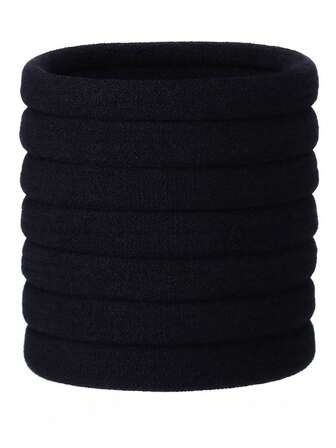 paquete de 5/10/20 piezas de Coleteros negros grandes, sin costuras [Bandas para el cabello], sin daños [Sujetadores elásticos para coleta]