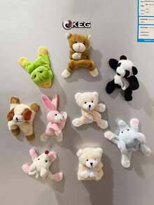 1/3pcs Cute Panda Plush Refrigerator Magnet Creative Stuffed Animal Magnet,Suitable For Home Use, Portable And Festival Gifts - Black and White - View 7
