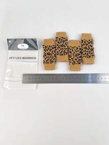2 Pairs/4pcs Yellow Leopard Print Pet Dog Cat Leg Warmers Knee Pads, Protective Socks, Warm & Breathable Socks Suitable For Small Dogs And Cats (Product Image Shown In XL Size)