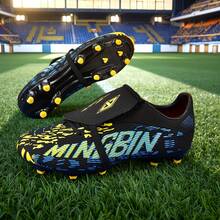 1 Paar Herren/Damen Erwachsene Fußballschuhe, Hoher Knöchel Outdoor Team Wettkampf Sportschuhe, Große Größen rutschfeste verschleißfeste AG Nocken FG Natürlicher Rasen Weicher Boden Herren Fußball Trainingsschuhe, Schnürsenkel Rugby Schuhe, Leder Fußballstiefel, Leichtgewichtig Hochleistung Rutschfestes Design Hoher Knöchel Professionelle Fußballstiefel, Direkt ab Werk - Schwarz - Übersicht 3