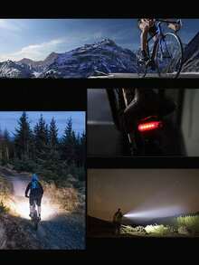 Bicycle Front Light USB Rechargeable, 6 Modes Bicycle Headlight And 4 Modes Tail Light Set, High Lumen Super Bright Bicycle Light, Waterproof Safety Bicycle Front And Rear Lights, Suitable For Road, Mountain, And Night Riding.
