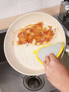 3pcs/Set Dishwashing Sponge Scrubber, Easy To Clean, Non-Stick, Random Color - Multicolor - View 1