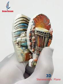 1pc Creative 3D World Travel Fridge Magnet, Travel Souvenir Decoration Sticker, Suitable For Home, Office, Personalized Travel Memento Magnetic Refrigerator Sticker, Home Decor, Kitchen, Room, Office, Cabinet Craft Gift, Holiday Souvenir, Exquisite Small Gift - Multicolor - View 3