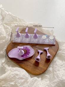 亚克力极光彩虹色矩形钻石形状美甲展示架，树脂水晶珠水钻复古韩国花朵激光 DIY 家居和户外女士母亲姐妹妻子女友婚礼美甲沙龙美容情人节使用