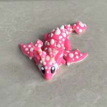 1set/2pcs 3D Printed Mushroom House + Mushroom Dragon Model Table Decoration Sculpture Table, 3D Printed Movable Articulated Animal Table Simulation Model, Stress-Relieving Creative Festival Gift Table Gift - Multicolor - View 12