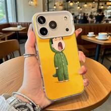 Funda de Teléfono con Estampado de Dinosaurio Amarillo para Niño, para iPhone 14 13 12 11 Pro Max y  Galaxy S23 S22 S21 S20, Opción de Regalo Ideal para Todas las Estaciones - Negro - Ver 3